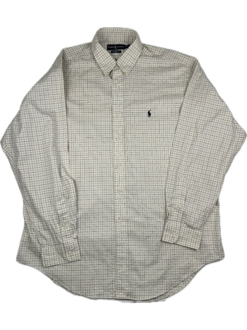 Ralph Lauren men's checkered button down shirt Beige Long Sleeve XL